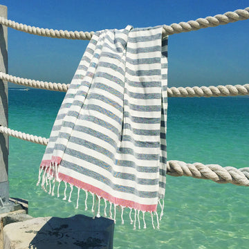 Happily Ever After / Red Grey - Koala Handloomed Beach Towels Dubai