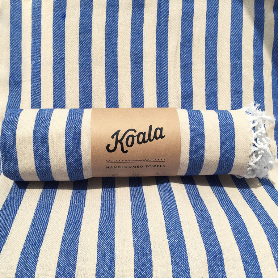 Hello Sailor / Dark Blue - Koala Handloomed Beach Towels Dubai